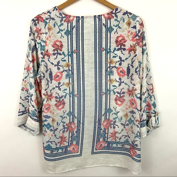 Brixon Ivy Stitch Fix Floral Cross Stitch Top M - Picture 7 of 8